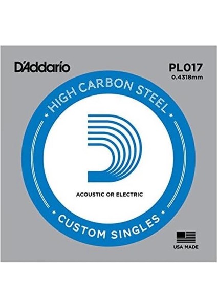 D'addario PL017 Elektro ve Akustik Tek Tel, G-(Sol), Hıgh Carbon S indirimleri