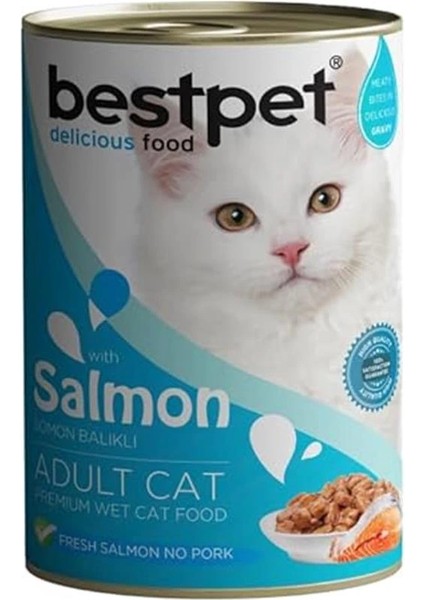 Yetişkin Kediler Için, Taze Somon Parça Etli ve Soslu Yaş Mama, 400 G fiyatları