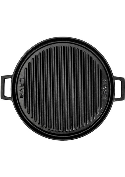 Döküm Yuvarlak Çift Yön Izgara Tavası Döküm Demir Yekpare Çift Kulplu ÇAP(Ø)34CM. fırsatları