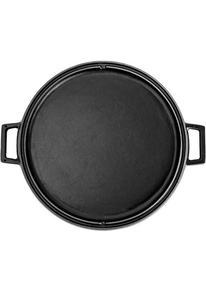 Döküm Yuvarlak Çift Yön Izgara Tavası Döküm Demir Yekpare Çift Kulplu ÇAP(Ø)34CM. indirimleri