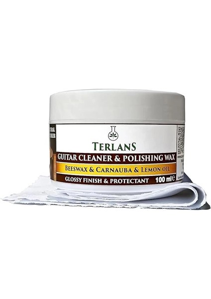Terlans Gitar Gövde Klavye Temizleyici Parlatıcı Koruyucu Vaks Krem 100 ml Guitar Cleaner &