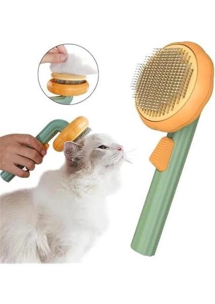 Kedi Köpek Otomatik Temizlenen Tuşlu Tüy Toplayıcı Tarak Basmalı Kedi Köpek Fırçası Evcil modelleri