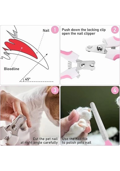 Evcil Hayvanlar Için Tırnak Makası ve Törpü Seti, Manikür Seti, Ergonomik Tasarım