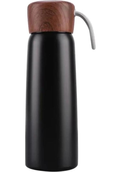 Çift Vakumlu Çelik 380 ml Siyah Termos