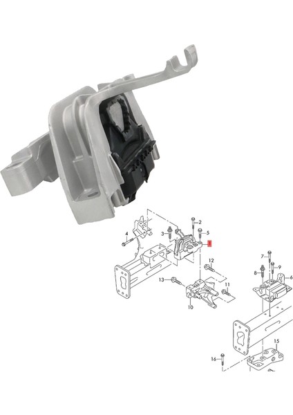 5QD199262 Audi A3 S3 Q3 Vw cc Lamando Touran Için Motor Montaj Motor Braketi 2016-2025 5qd 1992 N 5Q0199262BE (Yurt Dışından) fiyatları