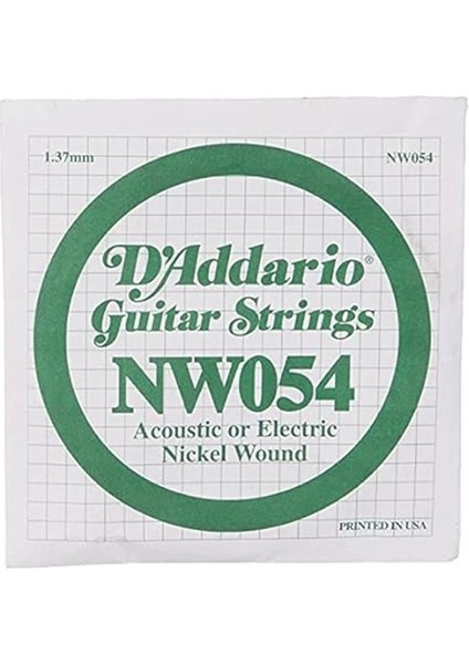D'addario NW054 Elektro ve Akustik Tek Tel, (Kalin Mi)