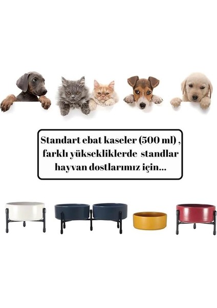 Metal Ayaklı Çift Taraflı Seramikten Evcil Hayvanlarınız Için Mama ve Su Kapları (Kirmizi) fırsatları