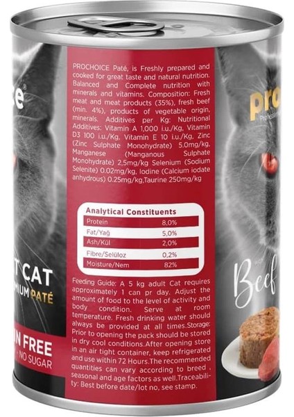 Kedi Yaş Mama, Yetişkin, Sığır Etli, 400 G fiyatları