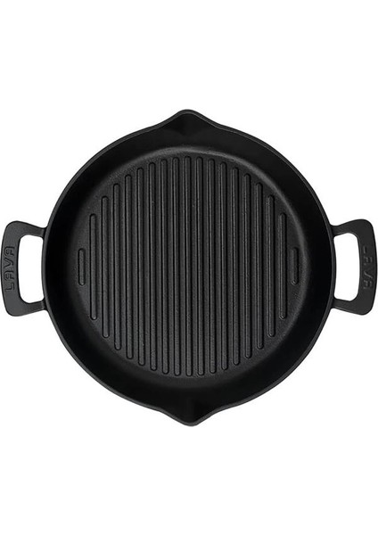 Döküm Yuvarlak Izgara Tava, Metal Kulplu, 32CM, Siyah fiyatları