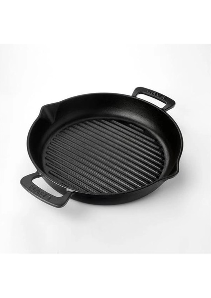 Döküm Yuvarlak Izgara Tava, Metal Kulplu, 32CM, Siyah modelleri