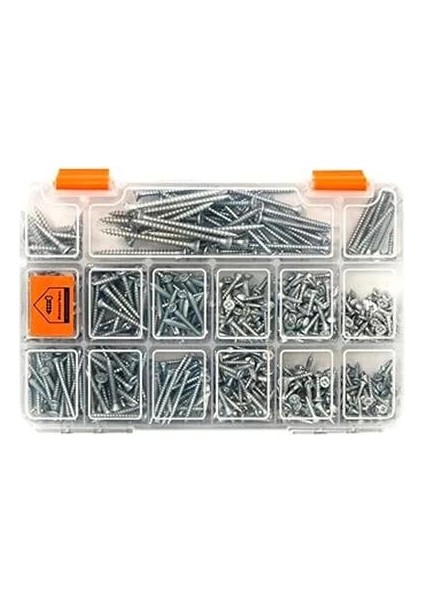 Netzerkoz All Essential Fasteners Netzerkoz 555 Parça Vida 12 Çeşit Sunta Vidası Seti - Organizerlı fiyatları