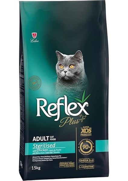 Plus Yetişkin Kediler Için Tavuk Etli Kedi Maması, 15 kg