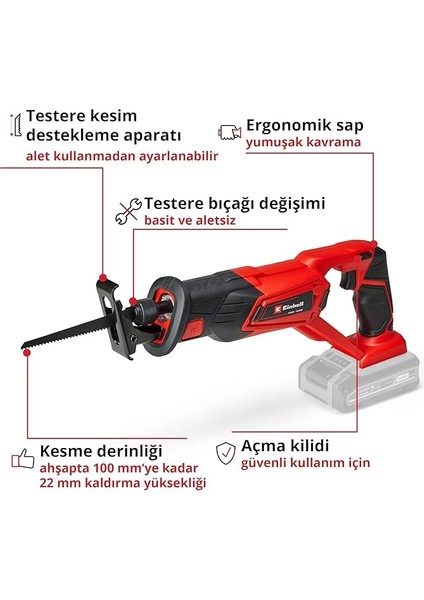 Te-Ap 18/22 Li - Solo, Akülü Kılıç Testere (Akü ve Şarj Cihazı Dahil Değildir) modelleri