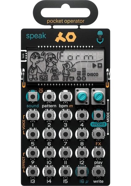 Pocket Operator Po-35 Speak Vocal, Synthesizer ve Sequencer, Entegre Mikrofonlu