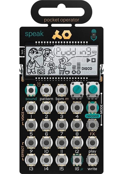 Pocket Operator Po-35 Speak Vocal, Synthesizer ve Sequencer, Entegre Mikrofonlu