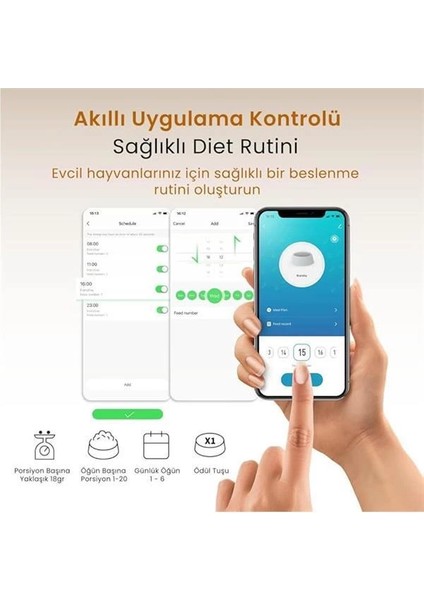 Petfit Autodine x 5l Wi-Fi Kameralı Akıllı Otomatik Kedi Köpek Mama Kabı Besleme Ünitesi (Sesli