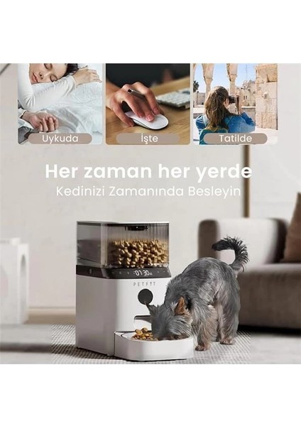 Petfit Autodine x 5l Wi-Fi Kameralı Akıllı Otomatik Kedi Köpek Mama Kabı Besleme Ünitesi (Sesli