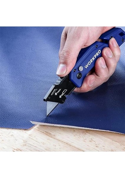 WP211008 Profesyonel Katlanır Çok Amaçlı Rötuş Maket Bıçağı + 10 Adet Yedek Bıçak