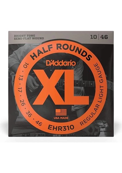 D'addario EHR310 Elektro Gitar Tel Seti, Xl, Half Rounds, Regular L fiyatları