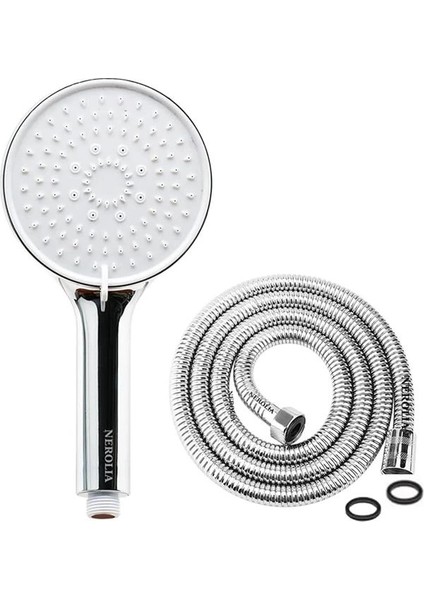 Rainy Lüks Duş Seti - 5 Farklı Püskürtmeli Duş Başlığı + 180 cm Çift Kenetli Ekstra Uzun