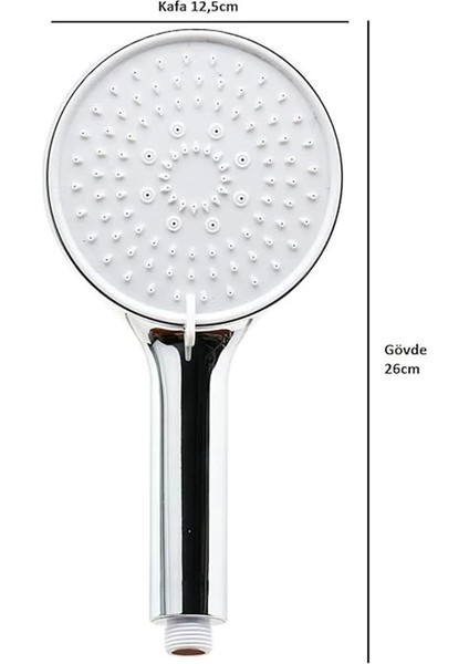 Rainy Lüks Duş Seti - 5 Farklı Püskürtmeli Duş Başlığı + 180 cm Çift Kenetli Ekstra Uzun modelleri