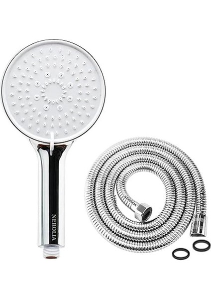 Rainy Lüks Duş Seti - 5 Farklı Püskürtmeli Duş Başlığı + 180 cm Çift Kenetli Ekstra Uzun