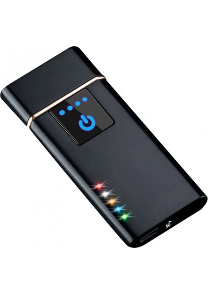 Elektronik Şarj Edilebilir Alevsiz USB Dokunmatik Siyah Çakmak - Kutulu fiyatları