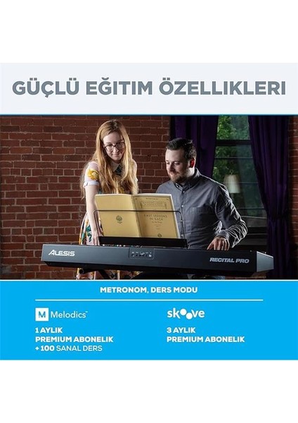 Recital Pro - Dijital Piyano Klavye 88 Ağırlıklı Çekiç Hareketli Tuşu, 12 Premium Ses ve indirimleri