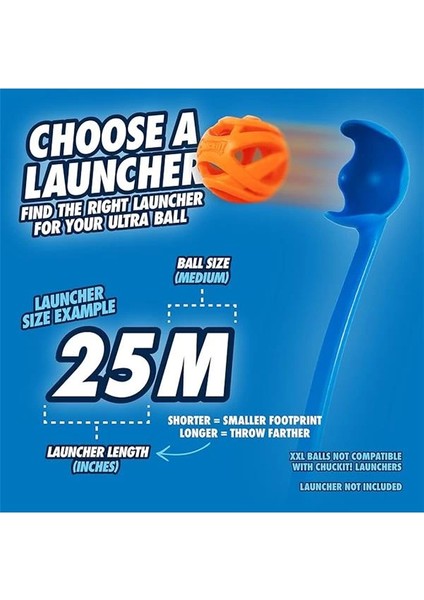 ! Air Fetch Ball Köpek Oyuncağı, Orta (6,4 cm Çap), 9-27 kg Köpekler Için, 2'li Paket