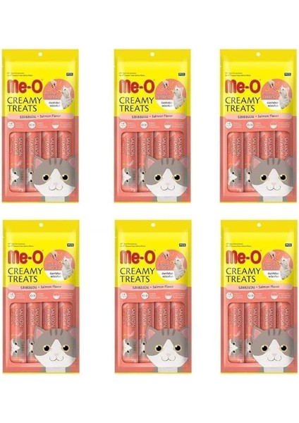 Me-O Creamy Treats Somonlu Kedi Ödül Maması 15 gr x 4 (6 Adet)
