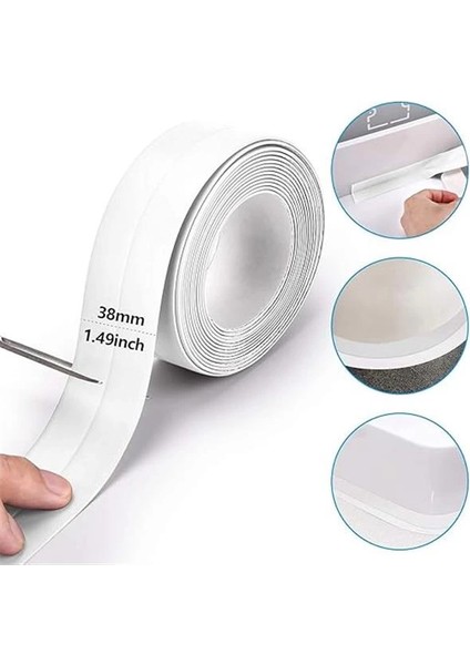 Sızdırmazlık Bandı Banyo Mutfak Lavabo Küvet Duş Teknesi Su Geçirmez Kenar Bant (320 Cm) fırsatları