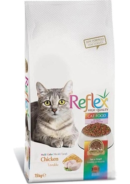 Renkli Tanecikli Yetişkin Kedi Maması 15 kg