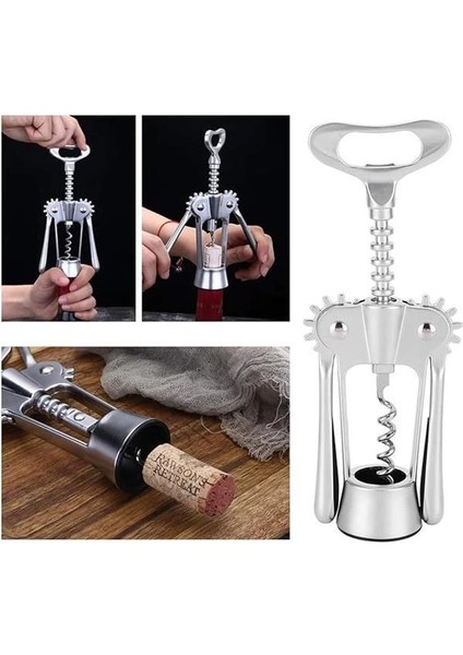 Şarap Açacağı - Çok Işlevli Çinko Alaşım Kırmızı Şarap ve Bira Şişesi Açacağı, Tirbuşon Mantar fırsatları