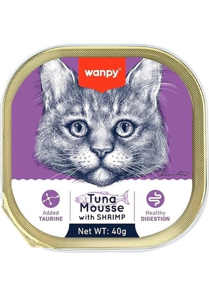 Ton Balıklı ve Karidesli Yaş Pate Kedi Maması, 40 Gr, 6 Adet