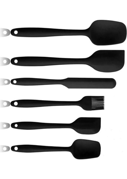 Yanmaz Yapışmaz Silikon 6'lı Pasta, Yumurta Fırçası, Kaşık Bıçak, Spatula Mutfak Seti