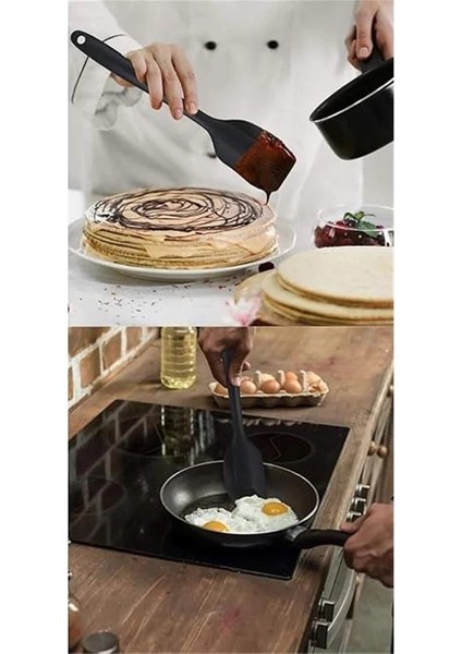 Yanmaz Yapışmaz Silikon 6'lı Pasta, Yumurta Fırçası, Kaşık Bıçak, Spatula Mutfak Seti