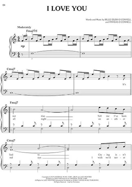 Billie Eilish - When We All Fall Asleep, Where Do We Go?: Easy Piano Songbook indirimleri