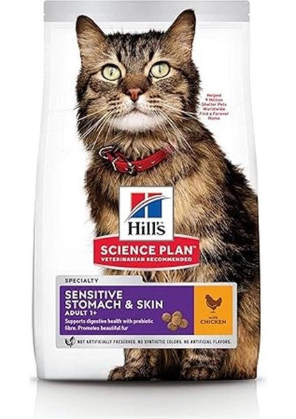 Hill's Sp Mide ve Deri Hassasiyeti Tavuklu Yetişkin Kedi Maması 1.5kg modelleri