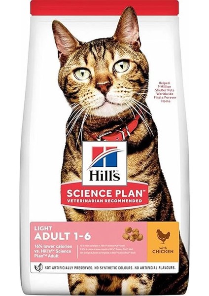 Hill's Scıence Plan Light Yetişkin Tavuklu Kedi Maması 3 kg