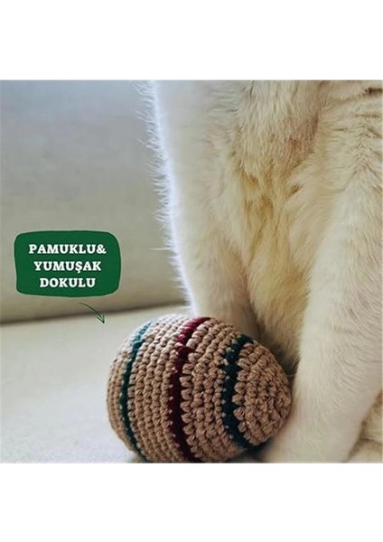 Çıngıraklı Örgü Yumurta Kedi Oyuncağı