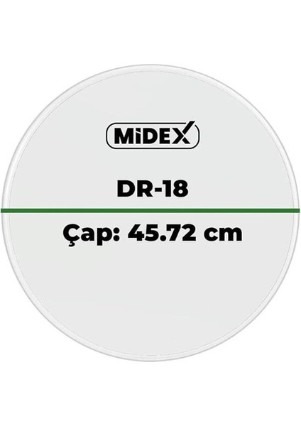 Midex DR-18R Şeffaf Renk 18 Inç Bas Kick Bateri Davul Derisi Drumhead 18'' Inch (45.72 Cm) modelleri