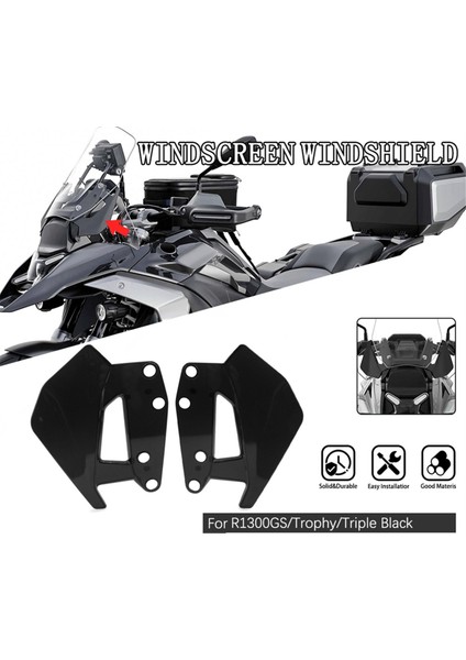 Bmw R1300GS Kupası Için Motosiklet Yan Rüzgar Deflektörü Cam Ön Cam Spoleri Kupa Üçlü Siyah R1300GS 2024+ (Yurt Dışından) modelleri