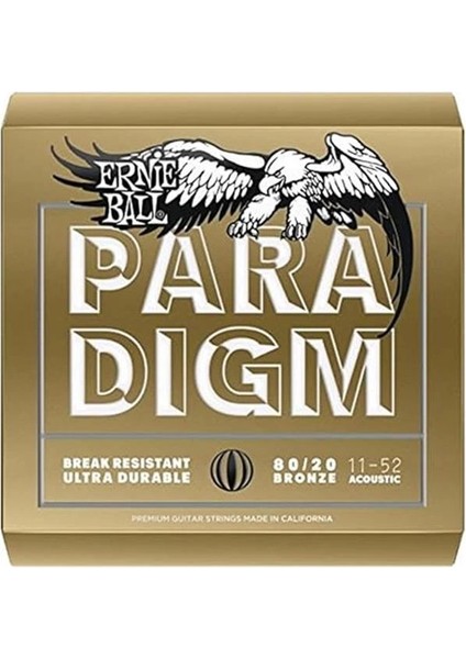 Paradigm Light 80/20 Bronz Akustik Gitar Telleri, Ölçü 11-52