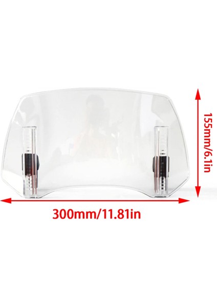 Bmw Kawasaki Yamaha Honda Suzuki Için Şeffaf Evrensel Motosiklet Ön Cam Uzantısı Ayarlanabilir Spoiler 300X195X155MM (Yurt Dışından)