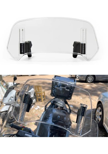 Bmw Kawasaki Yamaha Honda Suzuki Için Şeffaf Evrensel Motosiklet Ön Cam Uzantısı Ayarlanabilir Spoiler 300X195X155MM (Yurt Dışından) indirimleri