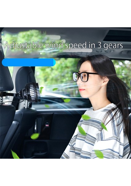 Fan Için Fan Elektrikli Araba Klip Soğutma Fanları Başlık 360 Derece Dönebilir Çift Kafa 3 Hızlı Arka Koltuk Hava Fanı (Yurt Dışından) fırsatları