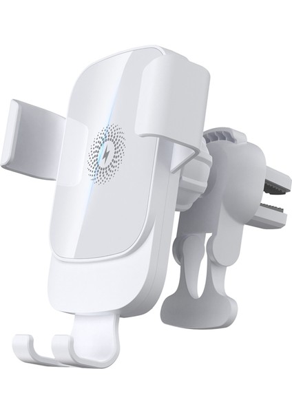 Beyaz Kablosuz Araba Şarj Cihazı, Telefon Tutucusu 15W Hızlı Şarj Otomatik Kenetleme Telefon Tutucusu (Yurt Dışından)