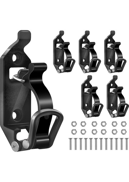 6 Adet Çatı Rafı Için Kürek Montajı, Metal Kauçuk Kelepçe Montaj Braketleri, Dayanıklı Balta Tutucu Kelepçe Montaj Kiti (Siyah) (Yurt Dışından)