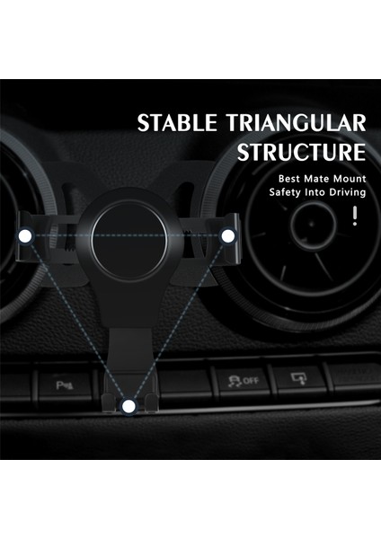 For-Audi A3 8V S3 2014-2019 Cep Telefonu Tutucu Mobil Braket Araba Montaj Aksesuarları Siyah (Yurt Dışından) fırsatları