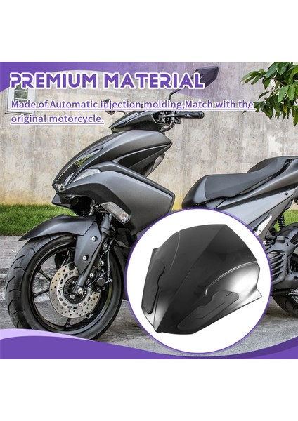 Yamaha Nvx 155 V1 / Aerox 155 / Nvx V2 2021 Siyah Için Motosiklet Ön Cam Ön Cam Vizörü Viser (Yurt Dışından) indirimleri